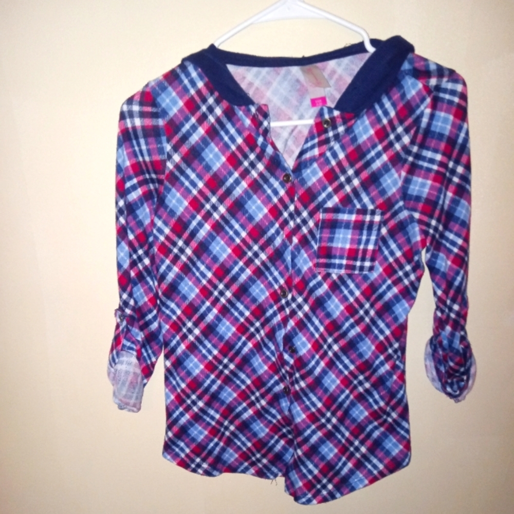 Flannel 3/4 hoodie
